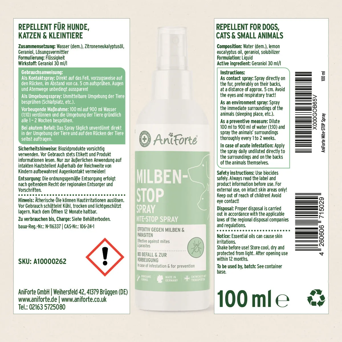 AniForte Milben-STOP Spray 250 ml