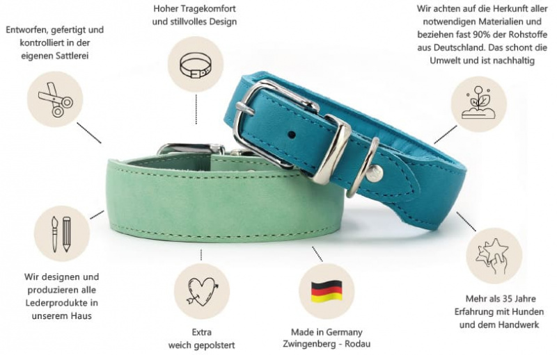 Maul Halsband Mono Pop mint 55cm / 35mm