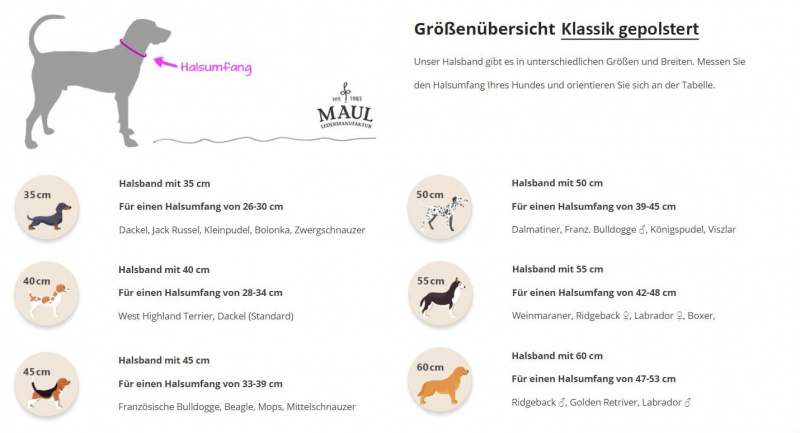 Maul Halsband Mono Pop mint 55cm / 35mm