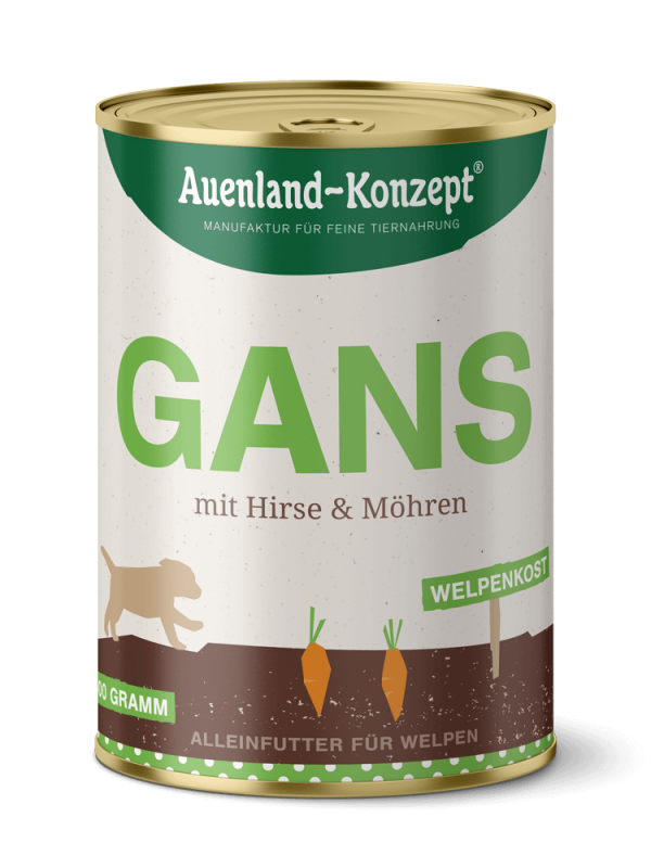 Auenland Welpenkost Gans mit Hirse 400g