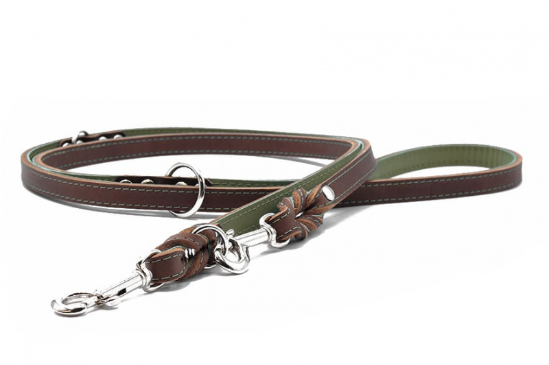 Maul Lederleine Klassik Premium mokka - khaki 2m / 20mm