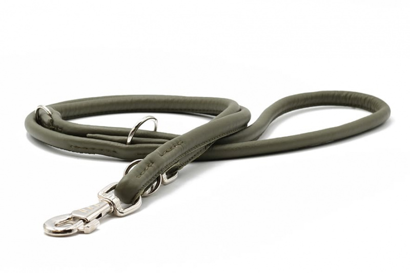 Maul Lederleine rundgenäht khaki 2m / 10mm