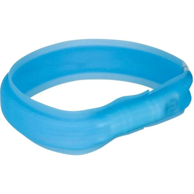Flash Leuchtband USB, Silikon, M–L: 50 cm/30 mm, blau