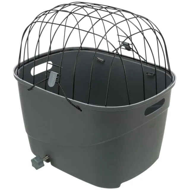 Fahrradkorb für Gepäckträger, Kunststoff/Metall, 36 × 47 × 46 cm, grau