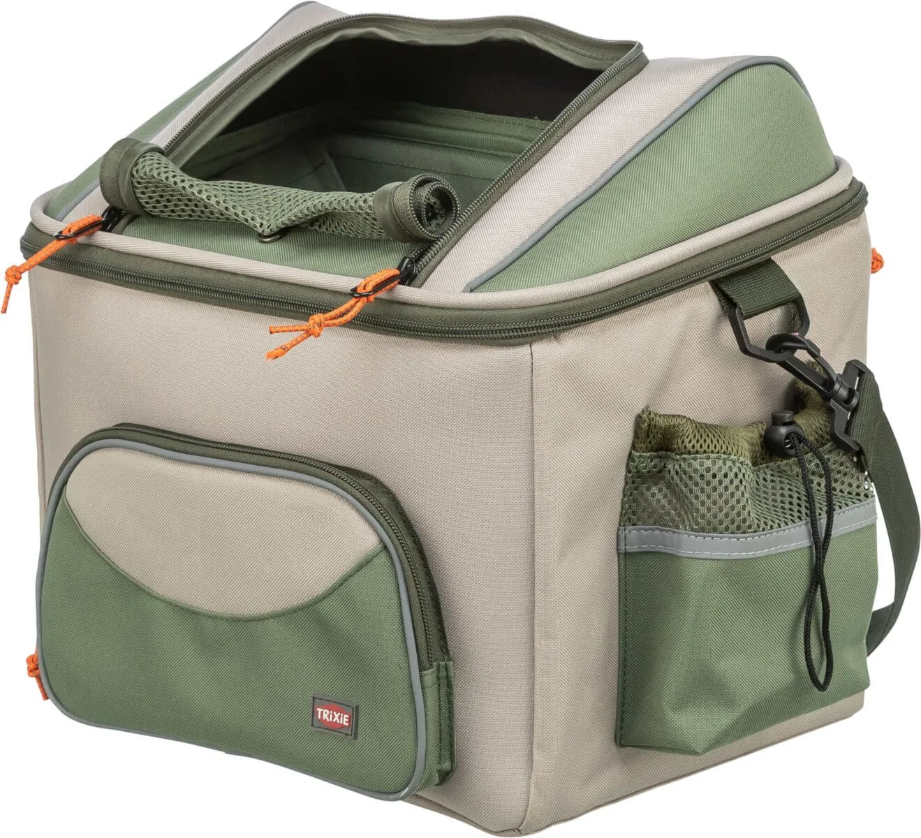 Fahrradkorb für Lenker Polyester 48 × 40 × 34 cm olivgrün beige