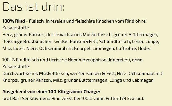 Graf Barf Vollwertmenü Rind 2,5kg