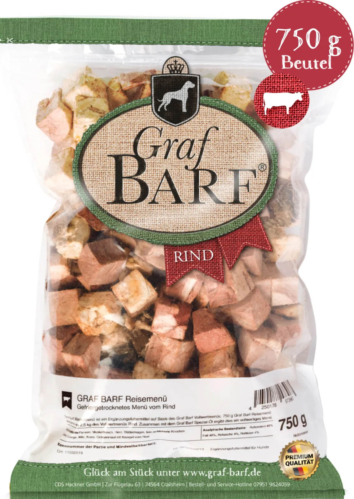 Graf Barf Reisemenü Rind 750g