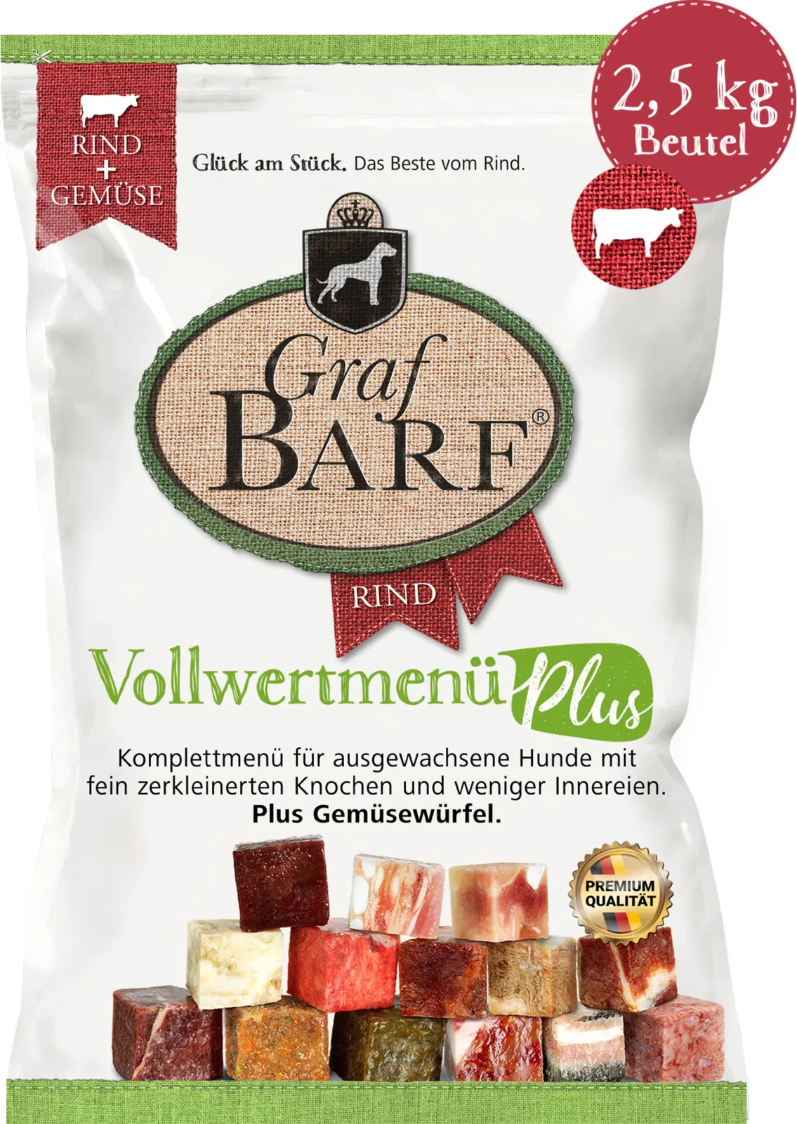 Graf Barf Vollwertmenü Plus Rind 2,5kg