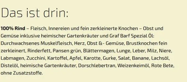 Graf Barf Vollwertmenü Pastete Rind 1kg