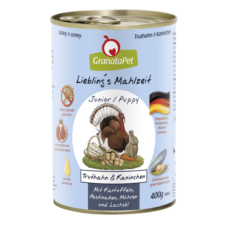 Liebling´s Mahlzeit Puppy/Junior Truthahn & Kaninchen mit Kartoffel 400g