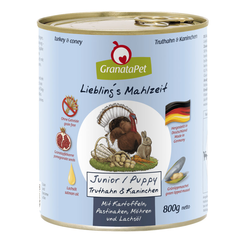 Liebling´s Mahlzeit Puppy/Junior Truthahn & Kaninchen mit Kartoffel 800g