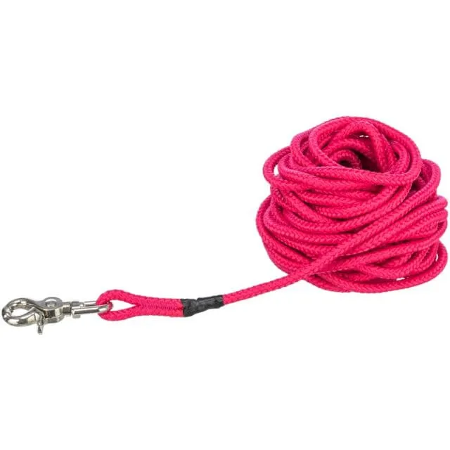 Schleppleine, Trigger Snap Hook, rund, S–L: 15 m/ø 6 mm, fuchsia