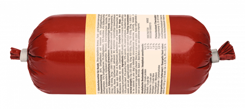 Feines Geflügel mit Karotten, Süßkartoffel und Kamille 200g