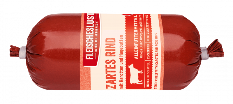 Zartes Rind mit Karotten und Hagebutte 200g