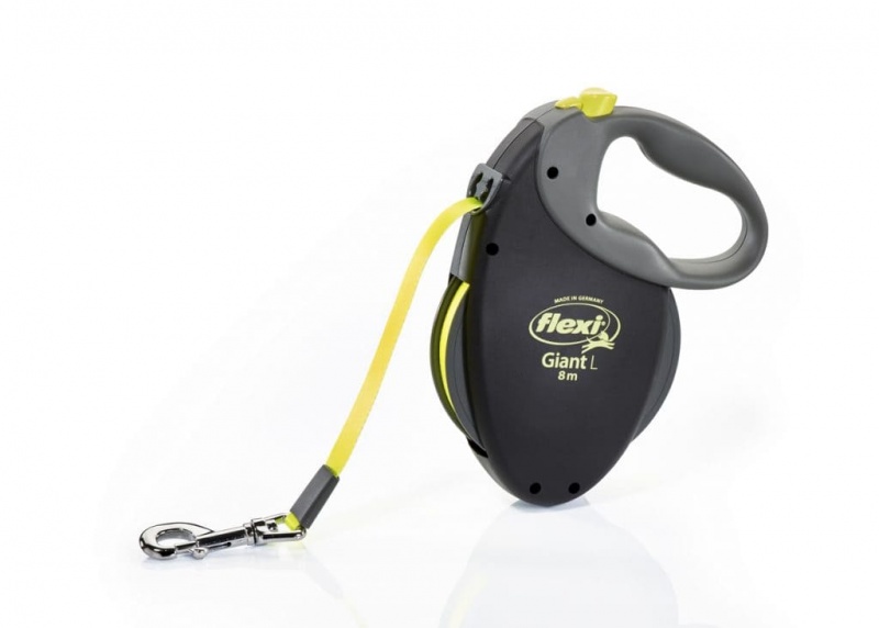 flexi NEON GIANT, GurtL: 8 m, schwarz/neongelb