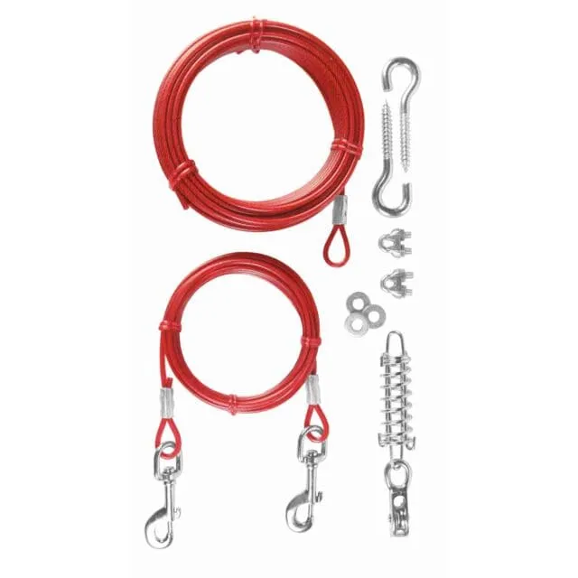 Spannleine mit Laufleine, 15 m, rot