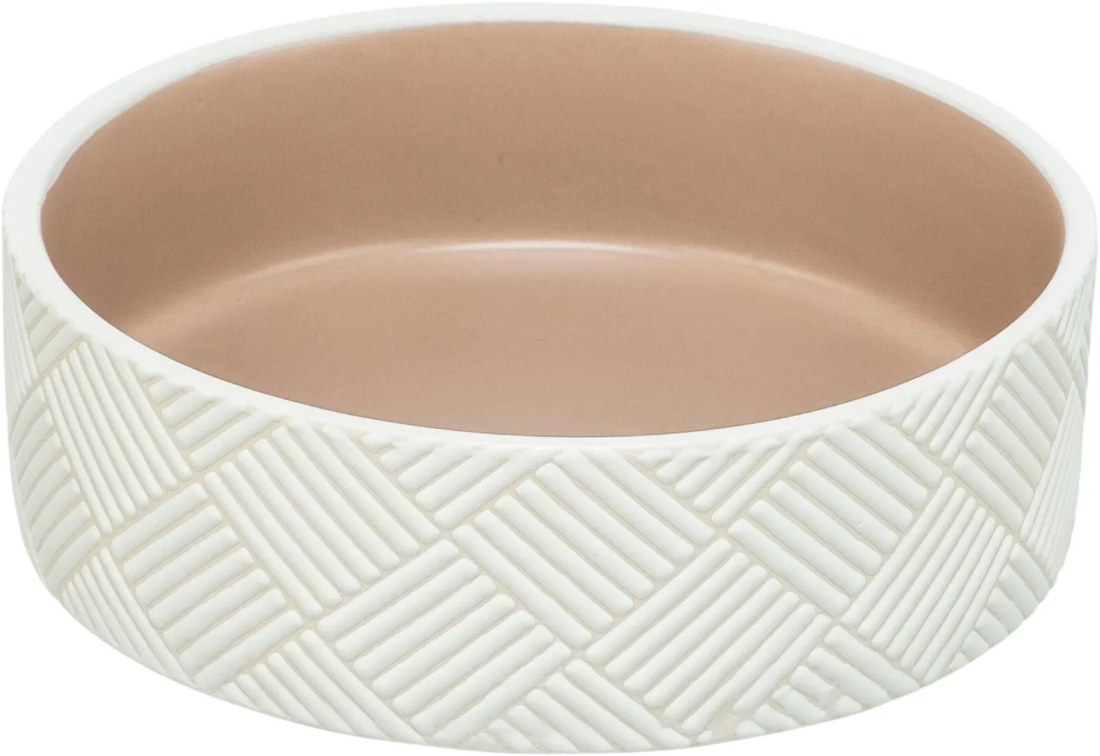 Napf Muster Keramik 0,4 l weiß beige