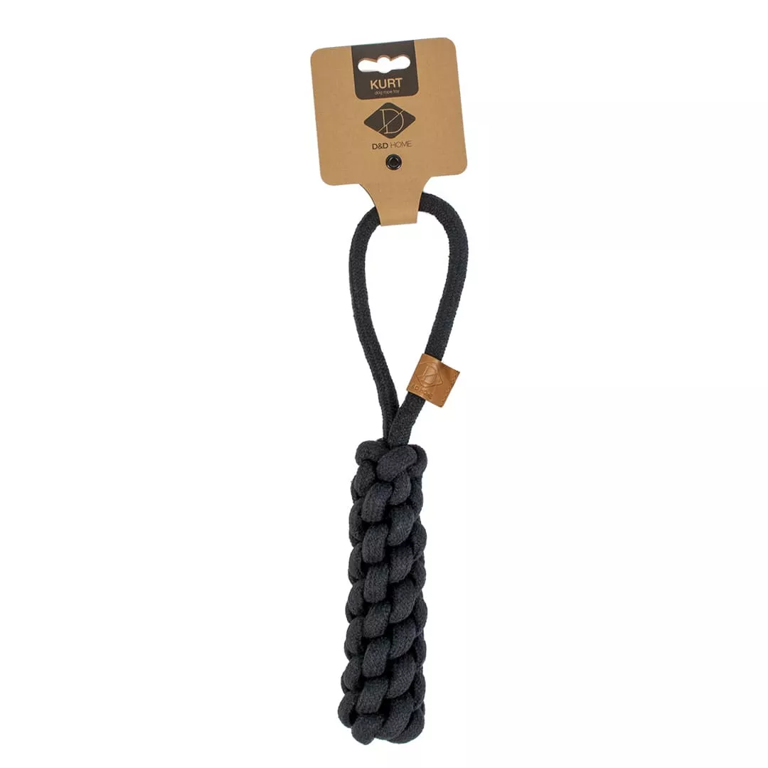 Dog Toy KURT XS black 22cm/rope 10mm