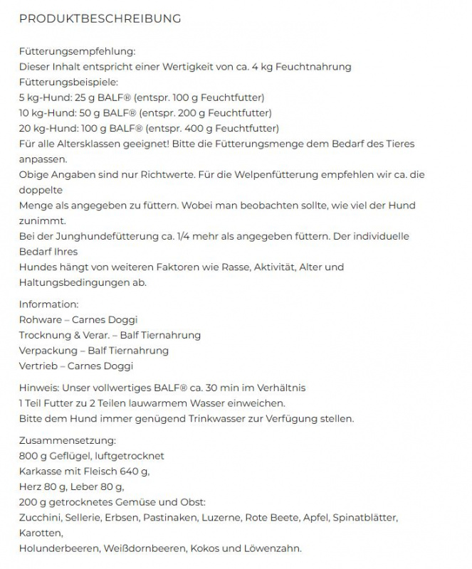 TrockenBARF BALF Geflügel 1000g