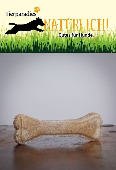 Kauknochen gef. mit Strauß, 10 cm