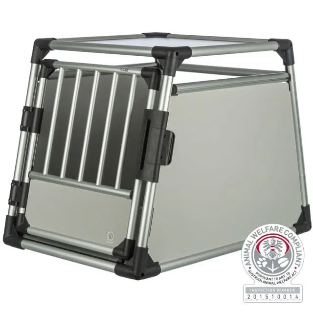 Transportbox, Aluminium, M–L: 63 × 65 × 90 cm, hellgrau/silber