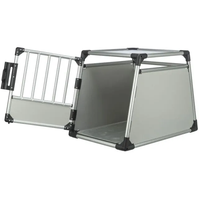 Transportbox, Aluminium, M–L: 63 × 65 × 90 cm, hellgrau/silber