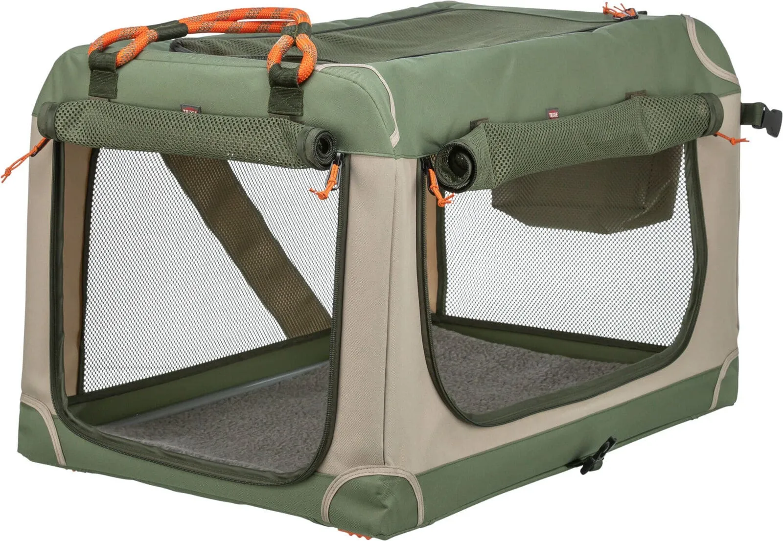 Hundebox Comfy S olivgrün beige