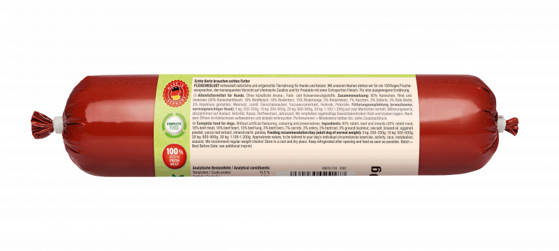 Wildkaninchen mit feinem Wurzelgemüse, Leinöl und Sellerie 400g