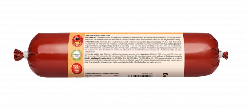 Magere Pute mit Reis, Karotten und Grünlippmuscheln 400g