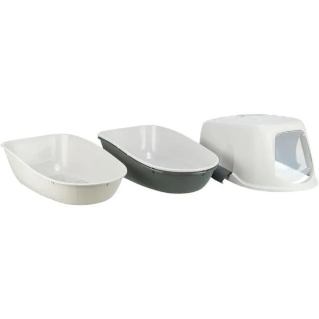 Katzentoilette Berto Top, mit Haube,Trennsystem, 39 × 42 × 59 cm, taupe/helltaup