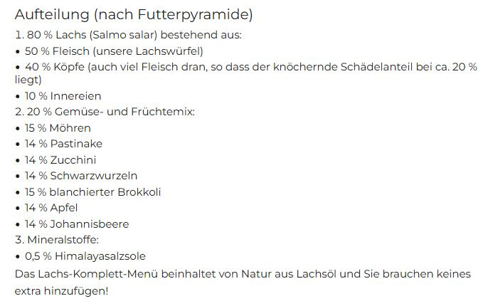 Lachs-Komplett-Menü, gewolft 1000g