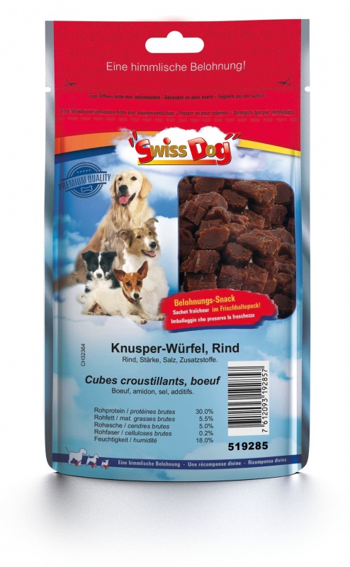 SwissDog Knusper-Würfel, Rind 140g