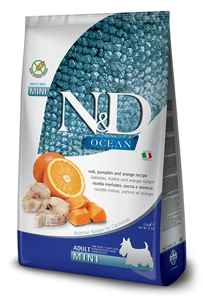 Farmina ND Ocean Adult Mini Kabeljau Kürbis Orange 800g