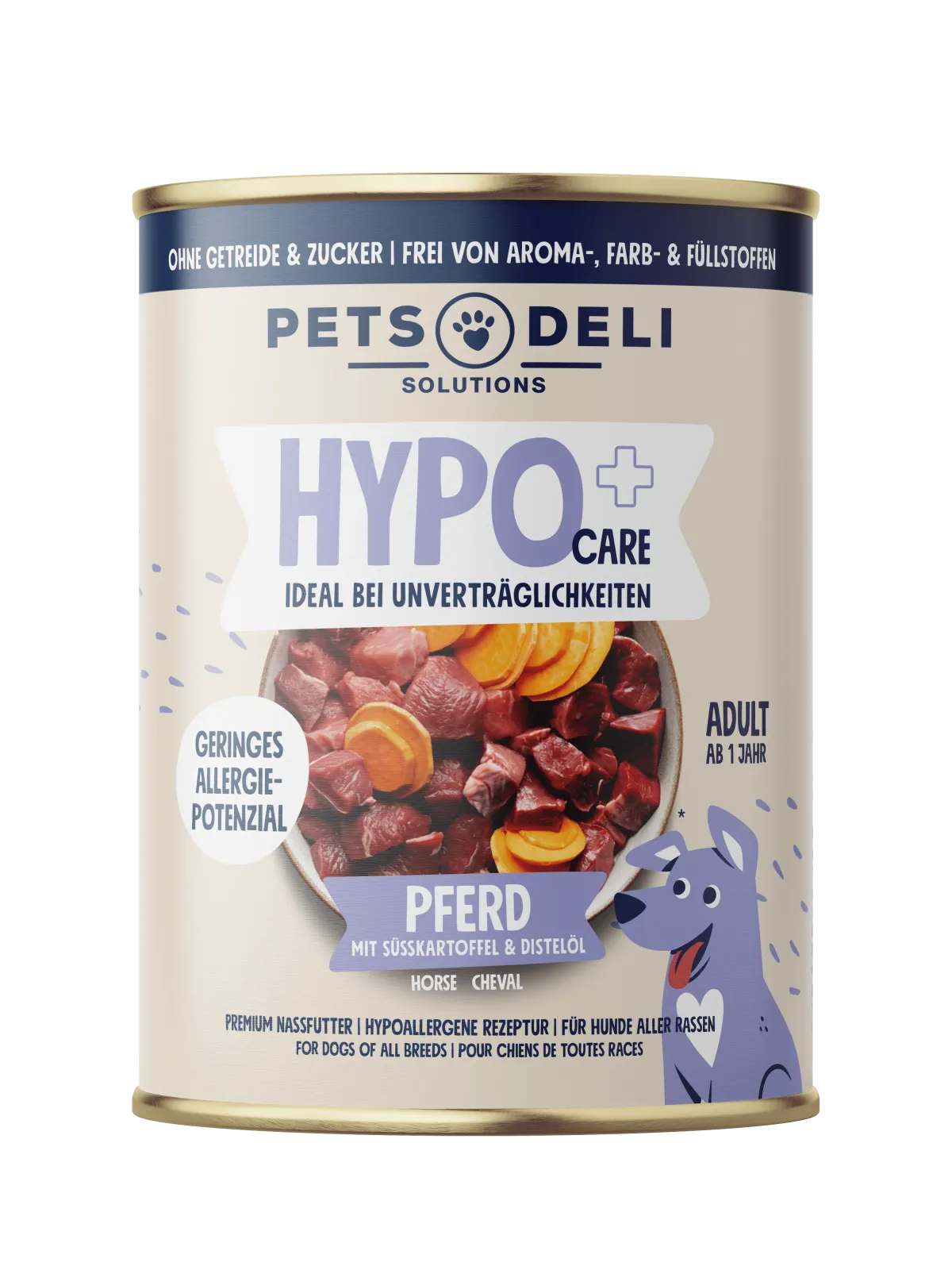 Pets Deli Hypo Pferd mit Süsskartoffel & Distelöl 400g