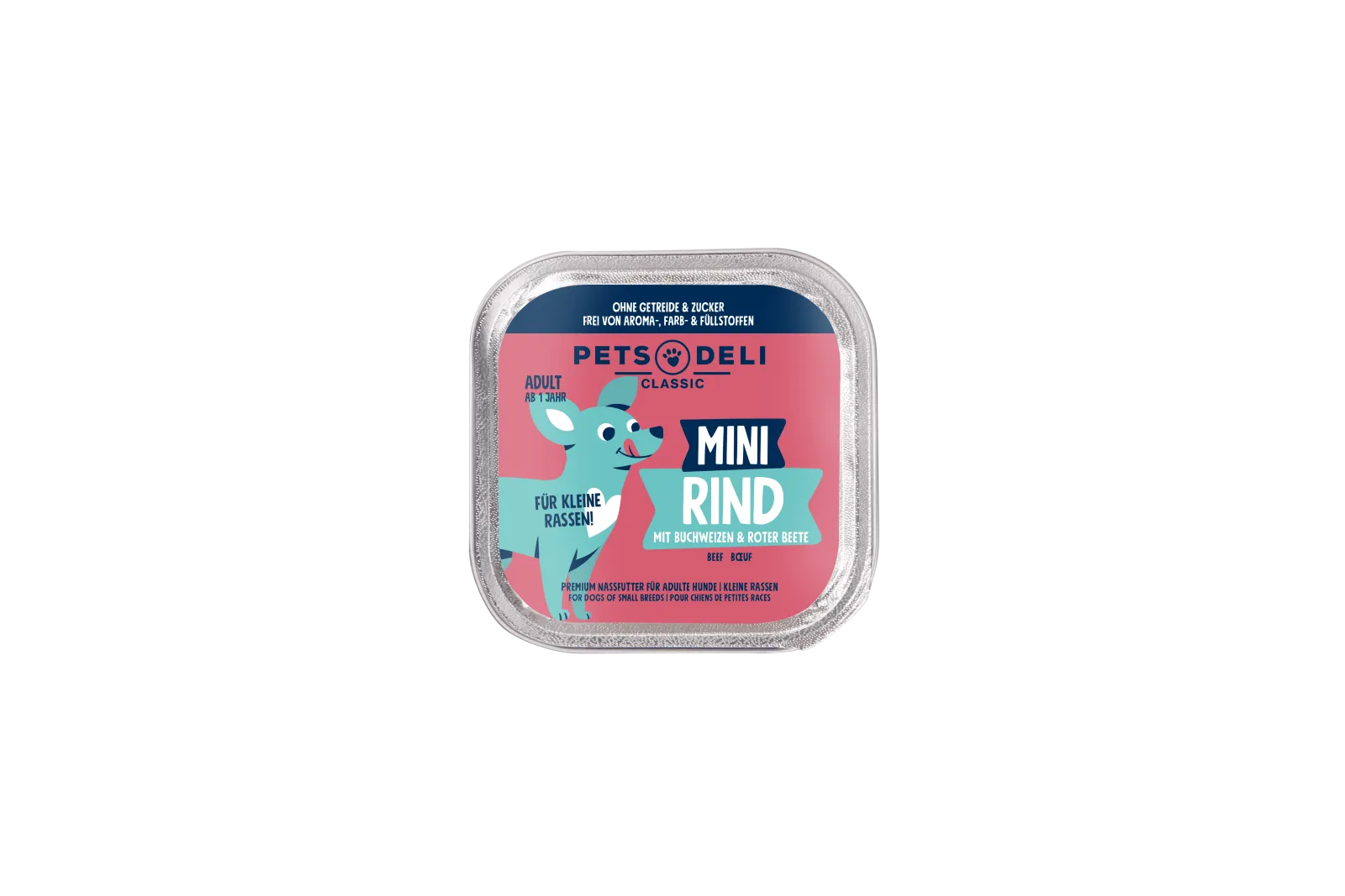 Pets Deli Mini Rind mit Buchweizen, Rote Beete & Pfirsich 100g
