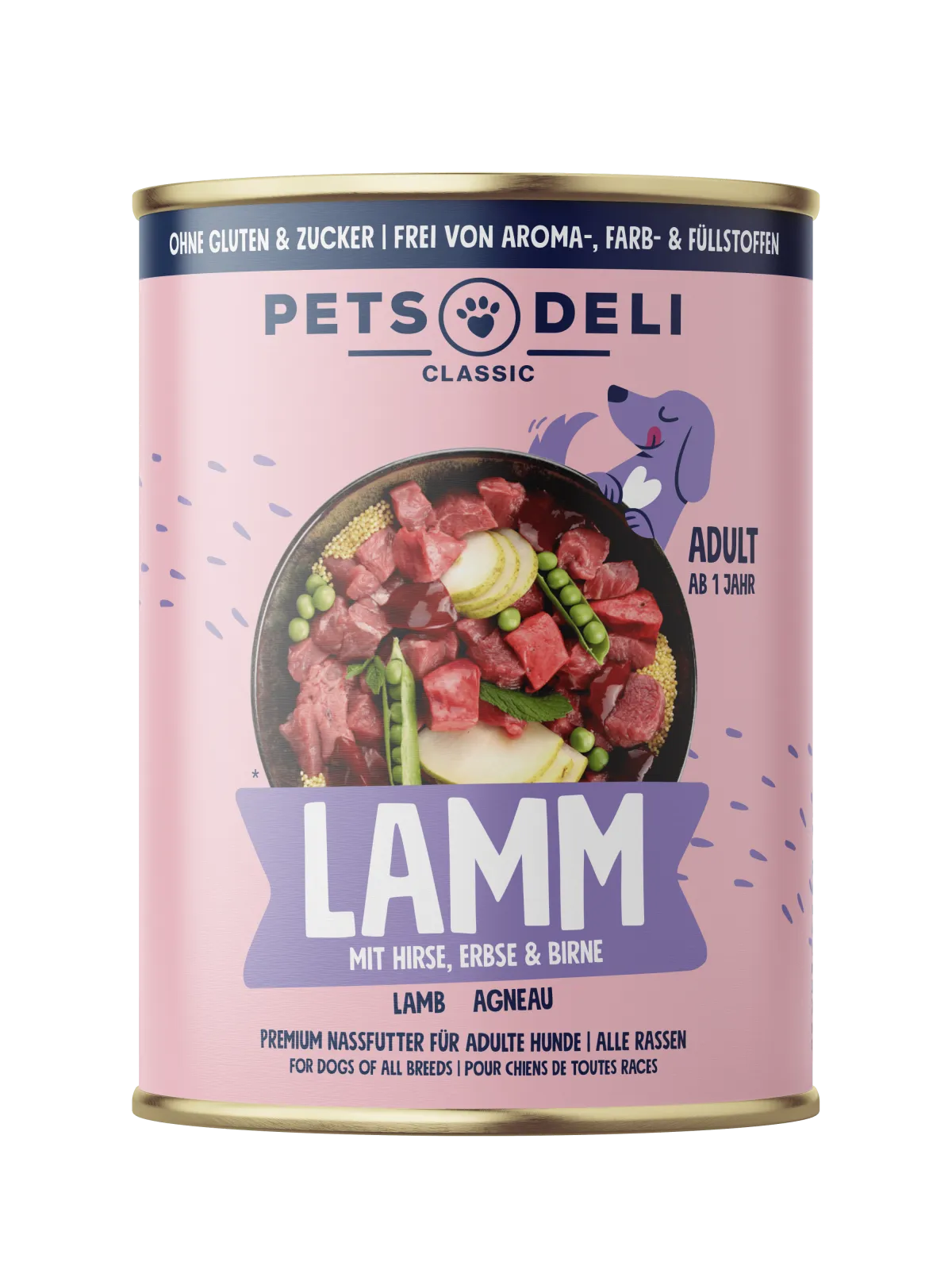 Pets Deli Classic Lamm mit Hirse, Erbsen, Birne & Minze 400g