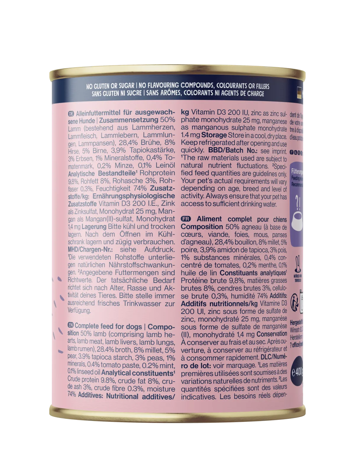 Pets Deli Classic Lamm mit Hirse, Erbsen, Birne & Minze 400g