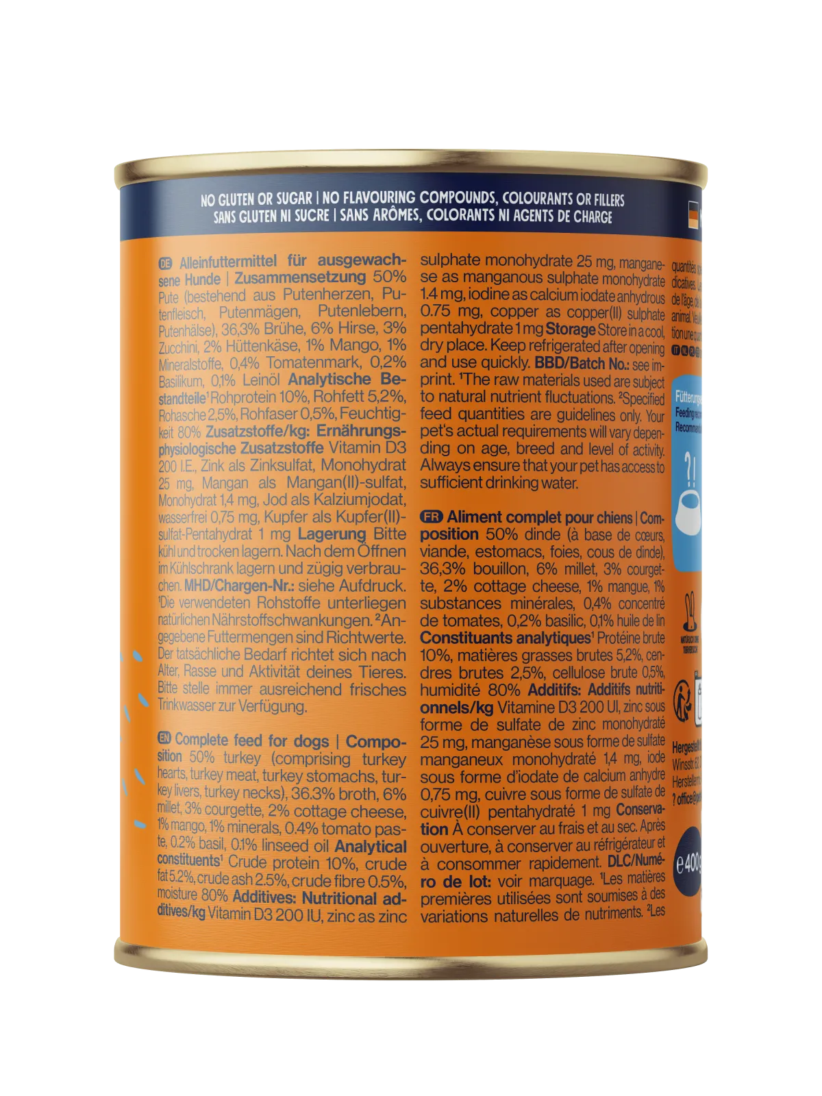 Pets Deli Classic Pute mit Hirse, Hüttenkäse und Mango 400g