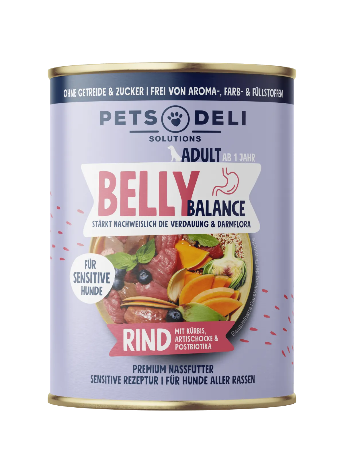 Pets Deli Solution Belly Balance Rind mit Kürbis, Artischocke & Postbiotika 400g
