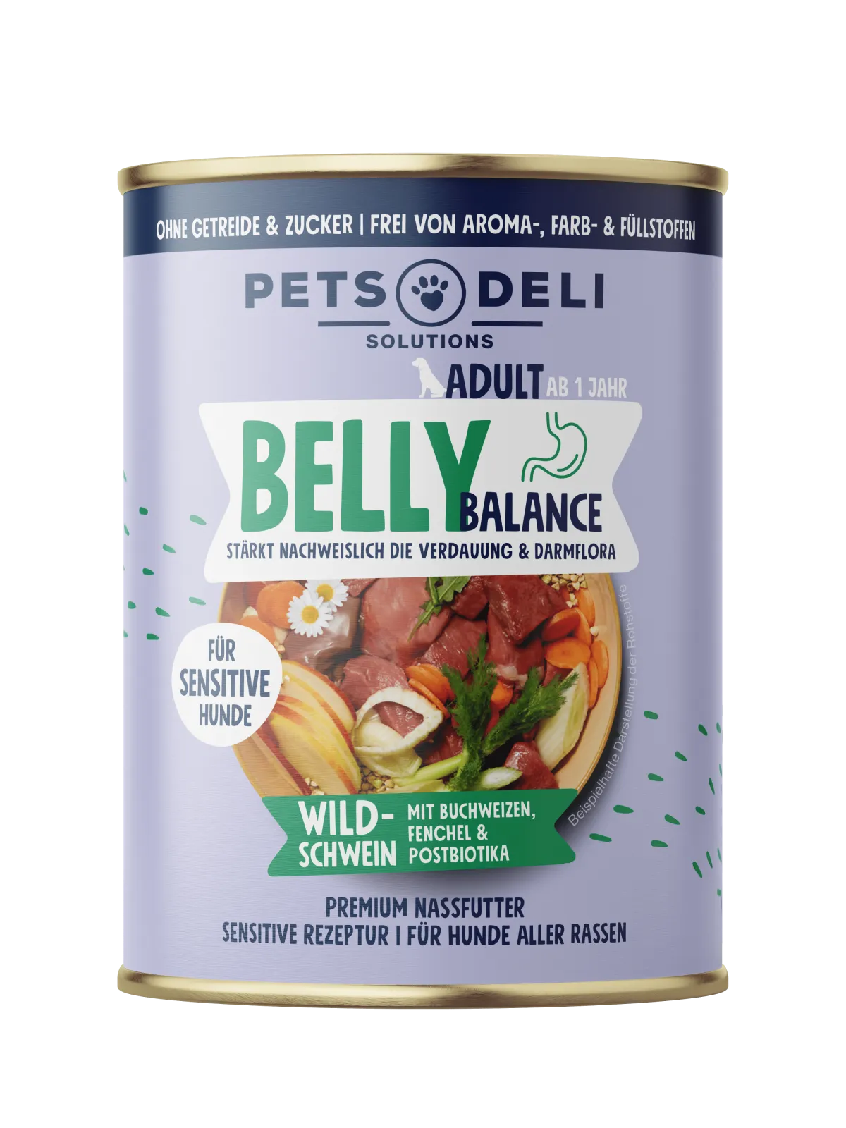 Pets Deli Solution Belly Balance Wildschwein mit Buchweizen, Fenchel & Postbiotika 400g