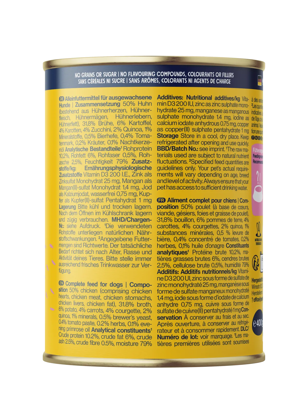 Pets Deli Classic Huhn, Karotte, Quinoa, Zucchini, Nachtkerzenöl 400g