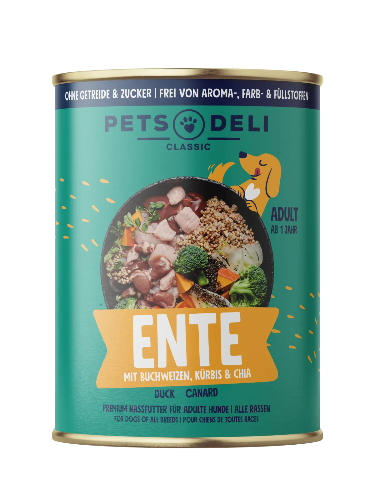 Pets Deli Classic Ente Buchweizen, Kürbis, Fenchel, Chia 400g