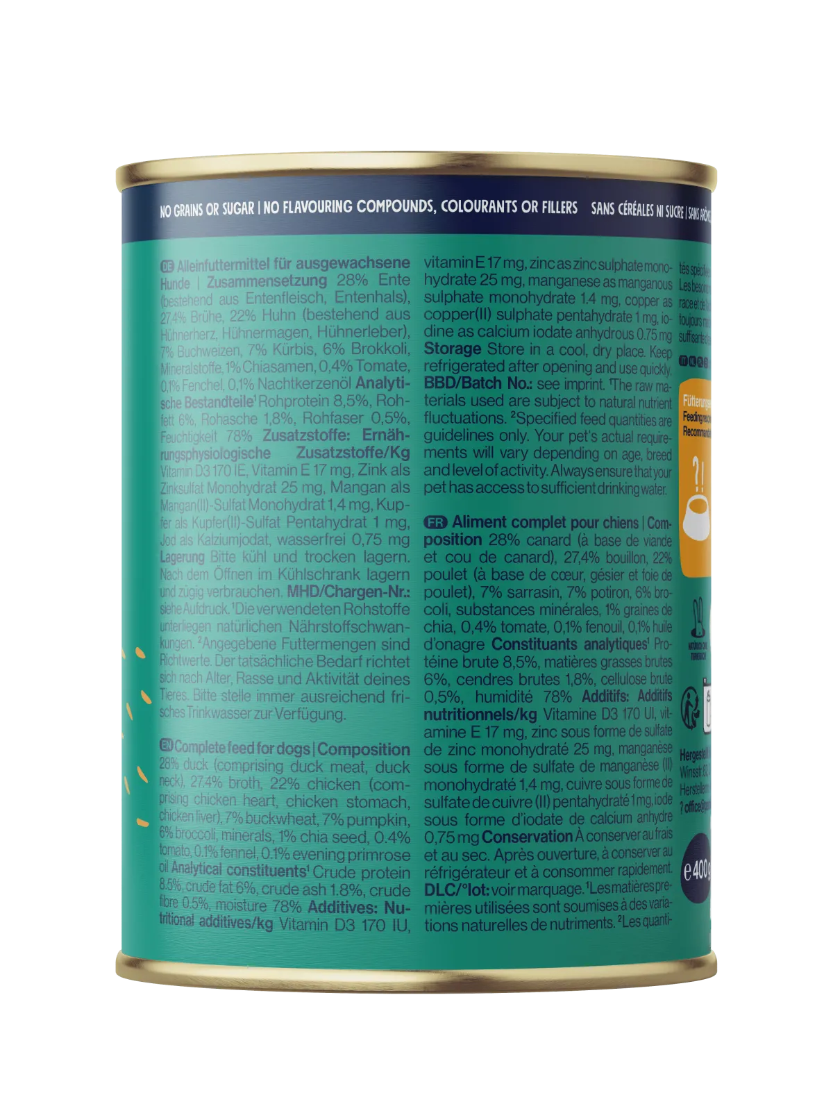 Pets Deli Classic Ente Buchweizen, Kürbis, Fenchel, Chia 400g