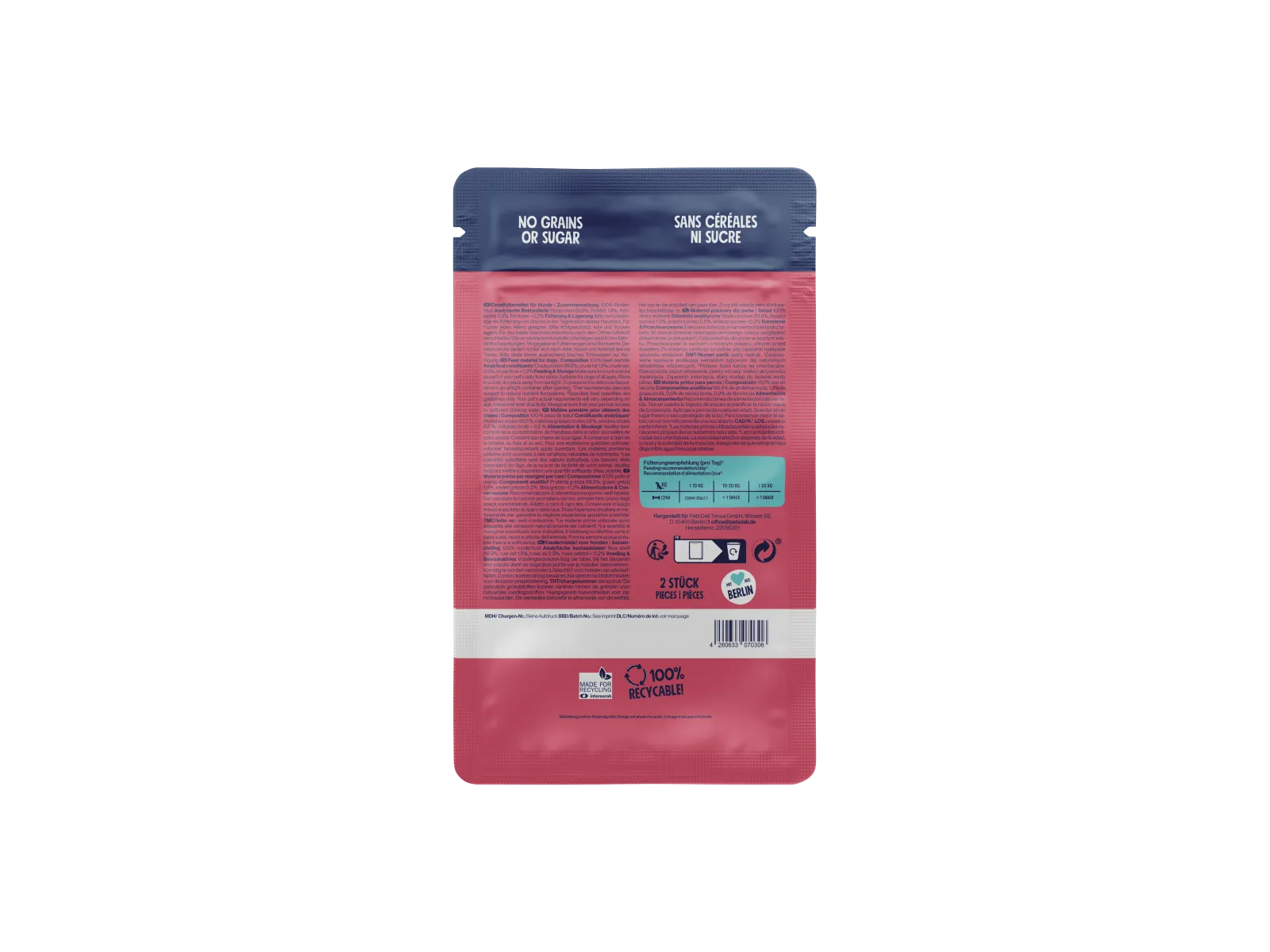 Pets Deli Chewy Rolls Große Rinderhautrollen 2 Stk.