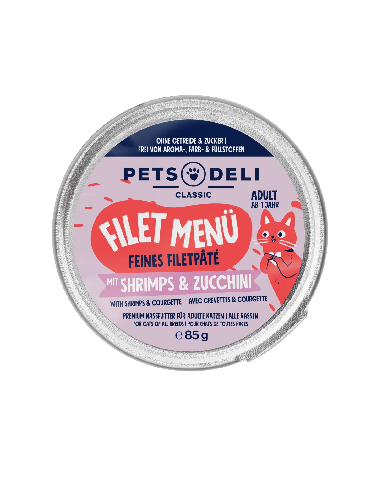 Pets Deli Filet Menü Filet-Menü Hühnerfilet und Shrimps, Zucchini 70g
