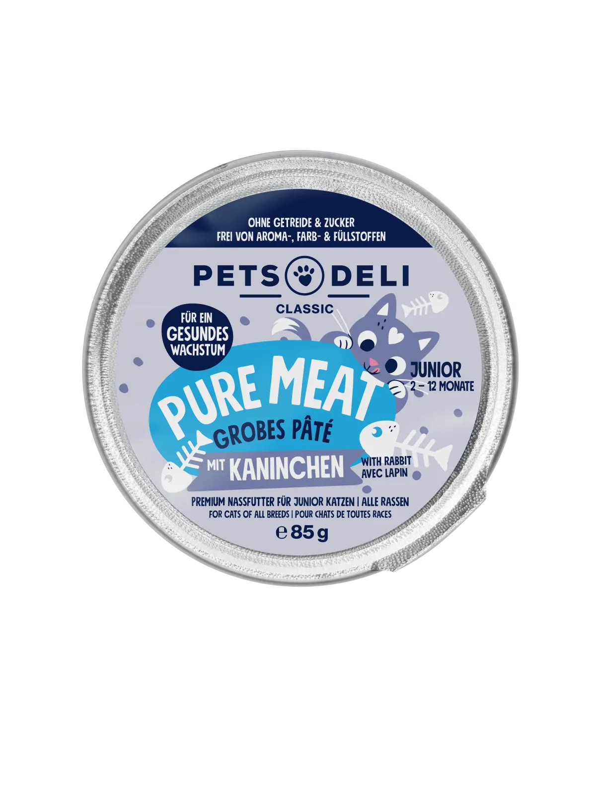 Pets Deli Kitten JUNIOR Pure Meat Geflügel mit Kaninchen 85g