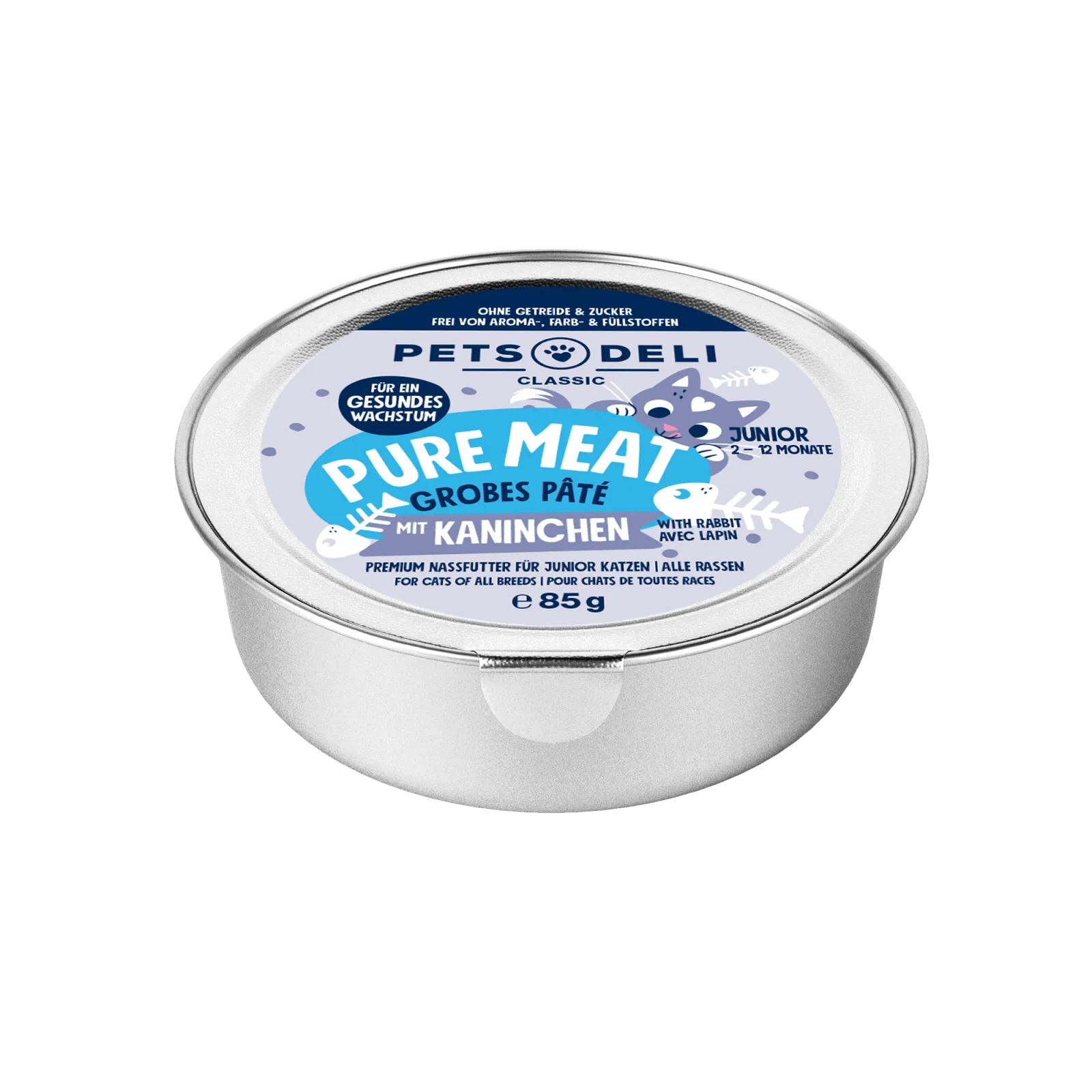 Pets Deli Kitten JUNIOR Pure Meat Geflügel mit Kaninchen 85g