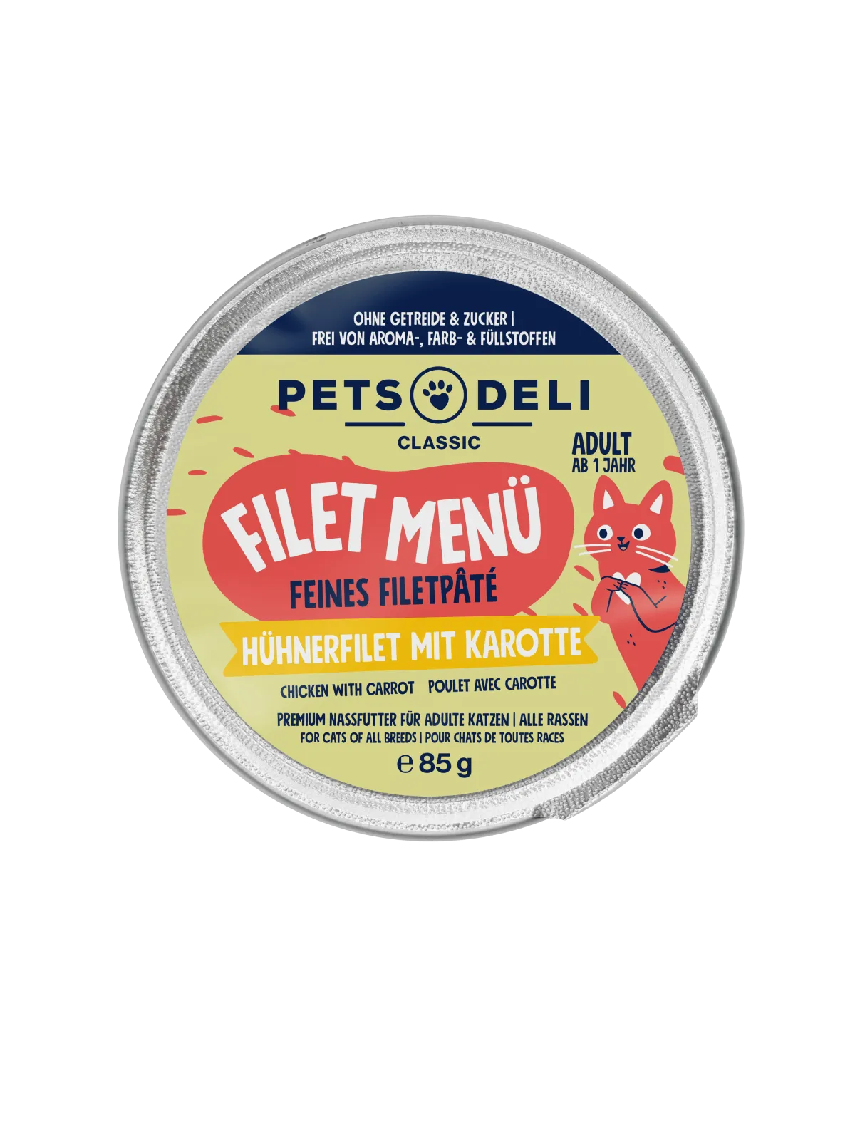 Pets Deli Filet Menü Filet-Menü Hühnerfilet, Karotten, Löwenzahn 85g