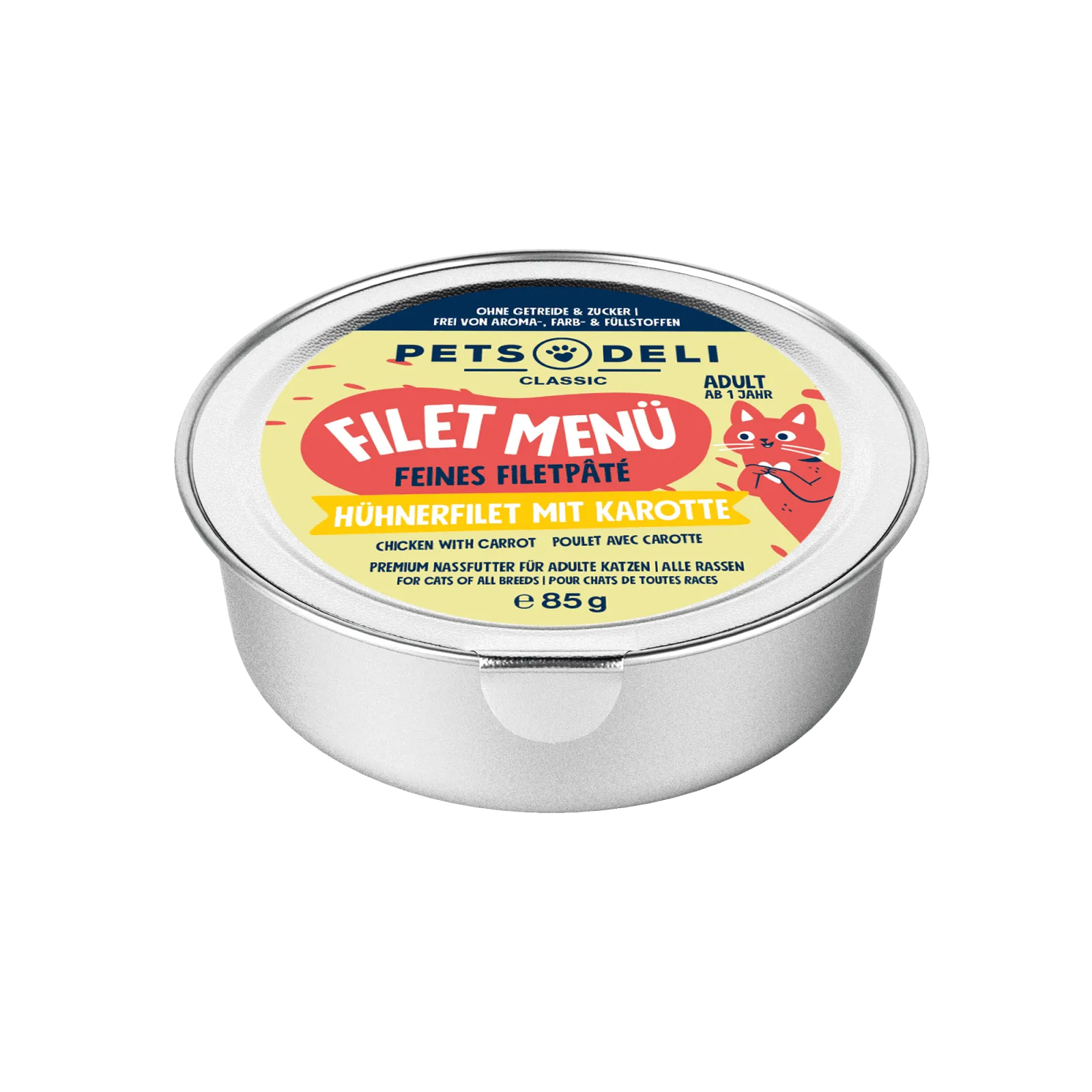 Pets Deli Filet Menü Filet-Menü Hühnerfilet, Karotten, Löwenzahn 85g