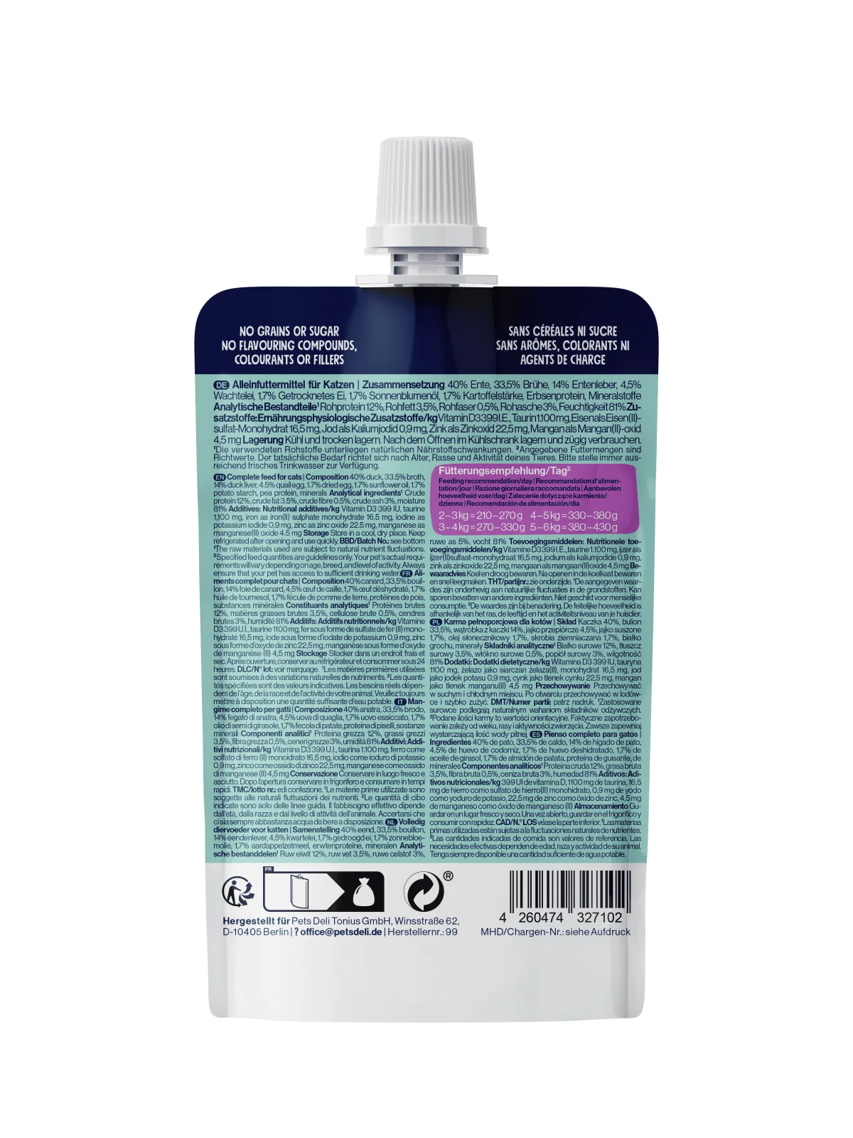 Pets Deli Silky Cream Silky-Cream Ente mit Wachtelei 70g